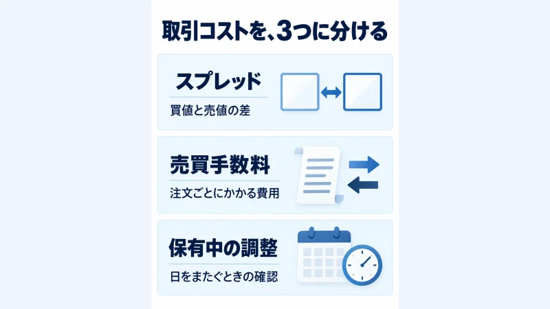 取引コストは、合計で比べる。