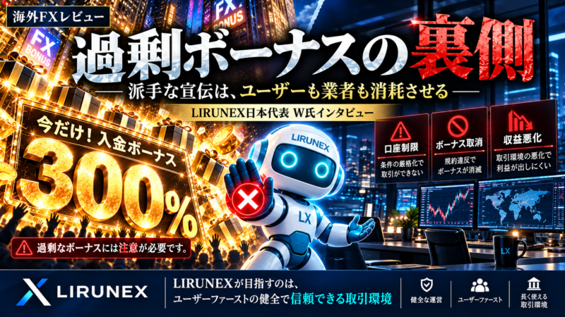 数千万円が、いまも戻らない。LIRUNEX日本代表W氏が語る、過剰ボーナスと出金への覚悟